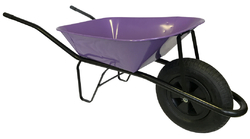 Stavební kolečko - objem 60 l, kolo nafukovací, fialová korba