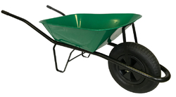 Stavební kolečko - objem 60 l, kolo nafukovací, tmavě zelená korba